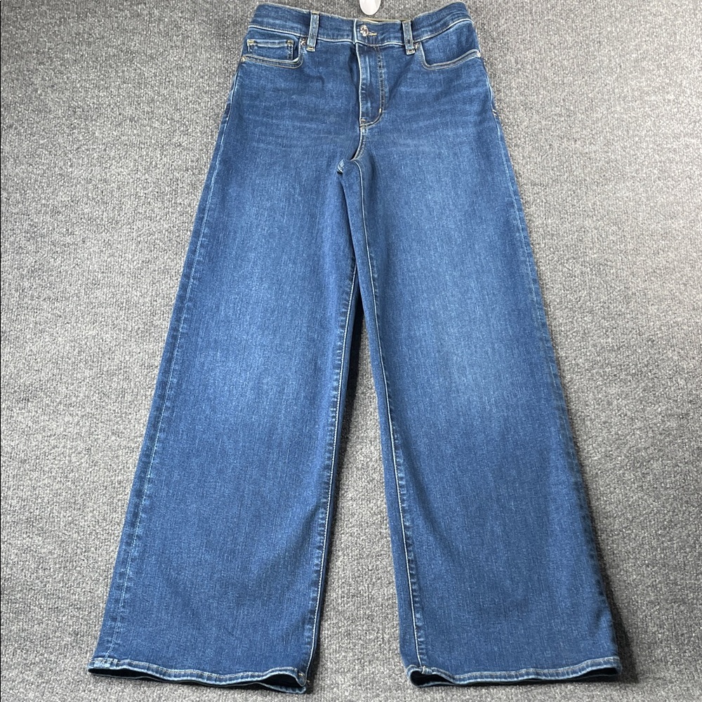 Frame Le Slim Palazzo Femma High Rise Wide Leg Women’s Jeans in Medium Blue